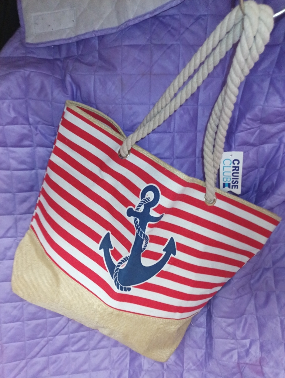 RED WHITE & BLUE Cruise Club Anchor Bag Tote